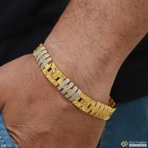 1 Gram Gold Plated with Diamond Excellent Design Bracelet for Men - Style C783