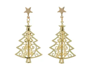 3D Open Christmas Tree Earrings