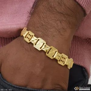 Beautiful Design Attention-getting Design Gold Plated Bracelet For Men - Style C801