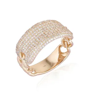 Beautiful Diamond Stones Cigar Ring