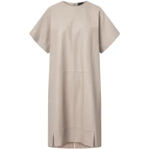 Beautiful Sandra leatherdress / 51220 - Cream