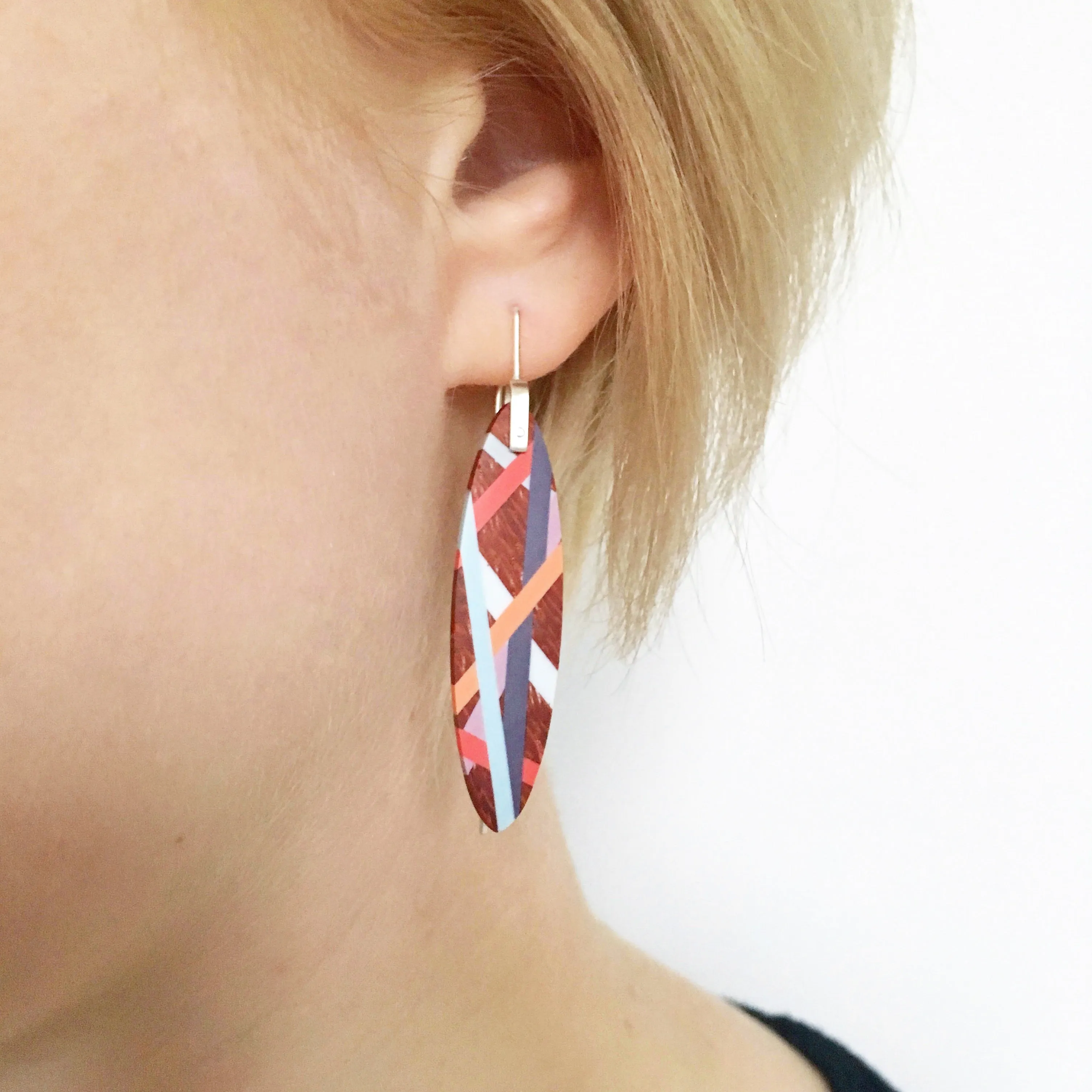 Bird of Paradise Wooden Stud Earrings