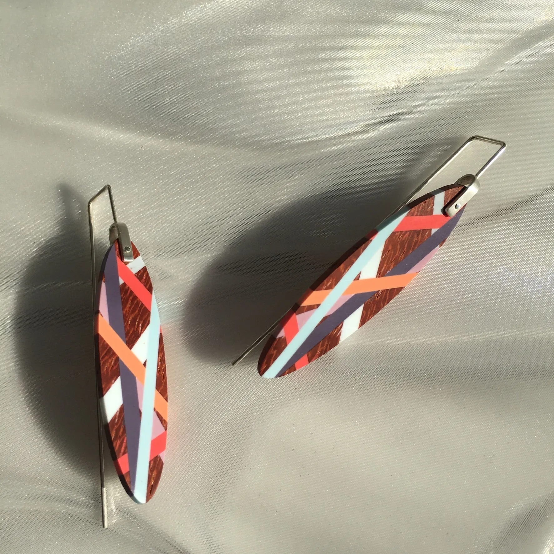 Bird of Paradise Wooden Stud Earrings
