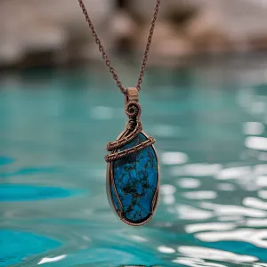 Copper Wrapped, Turquoise, Necklace