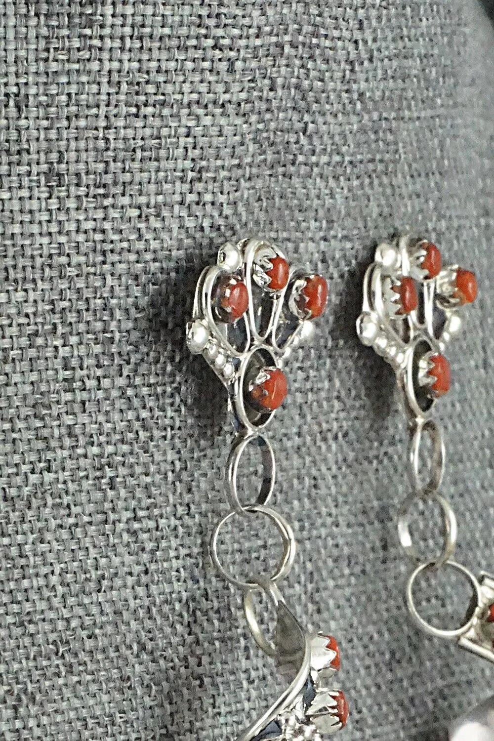 Coral & Sterling Silver Earrings - Joanne Cheama