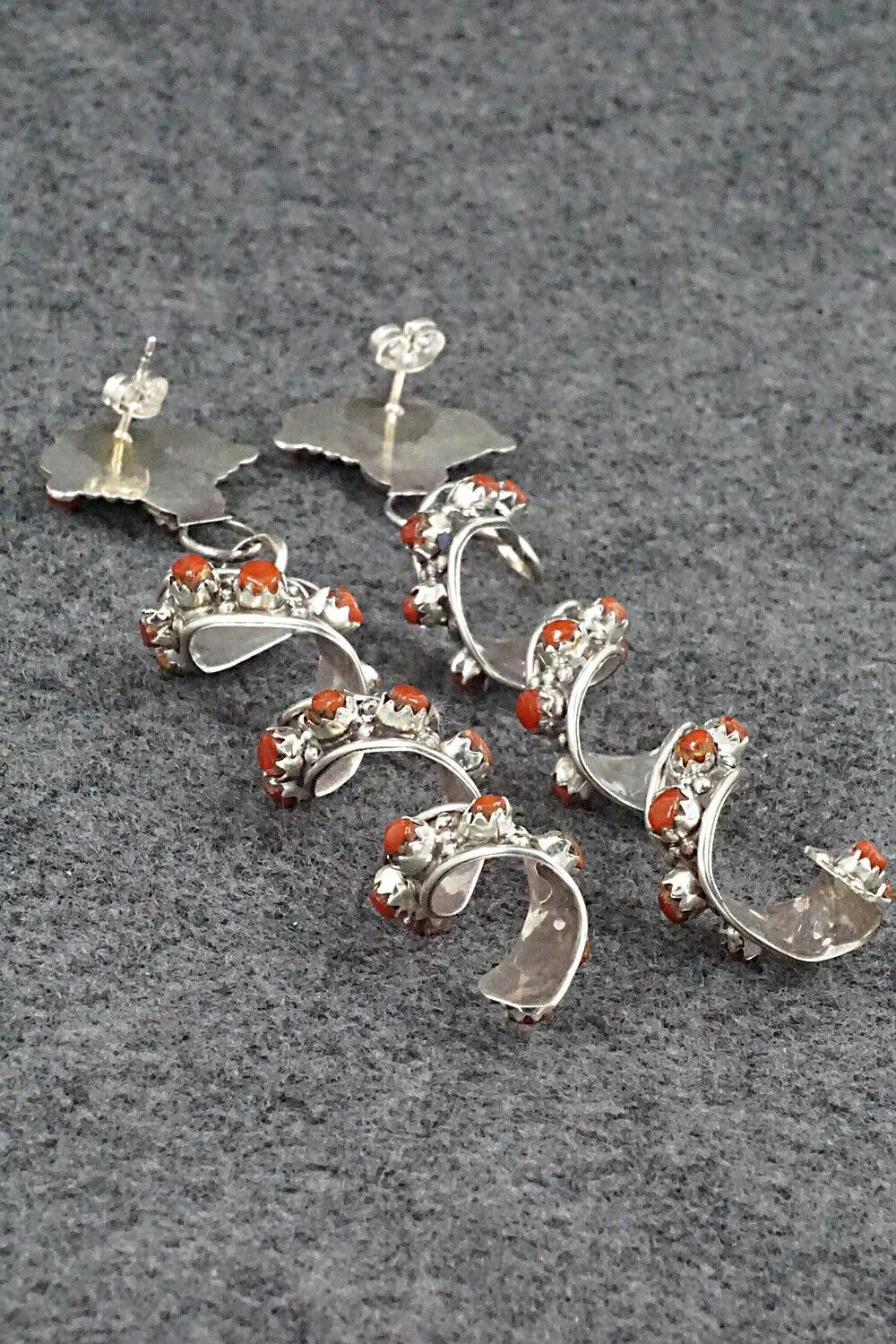 Coral & Sterling Silver Earrings - Joanne Cheama