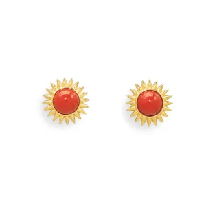Coral Spike Earrings