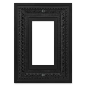 Filigree Border Matte Black Cast - 1 Rocker Wallplate