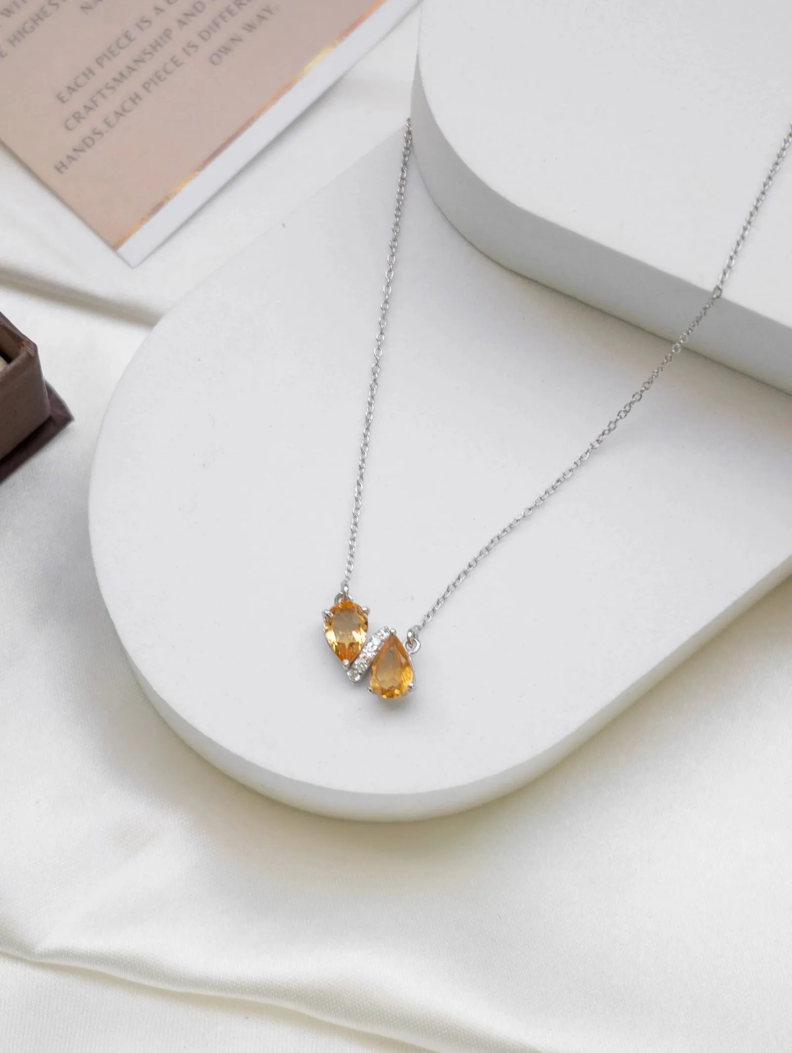 Gleam Of Love Citrine Necklace