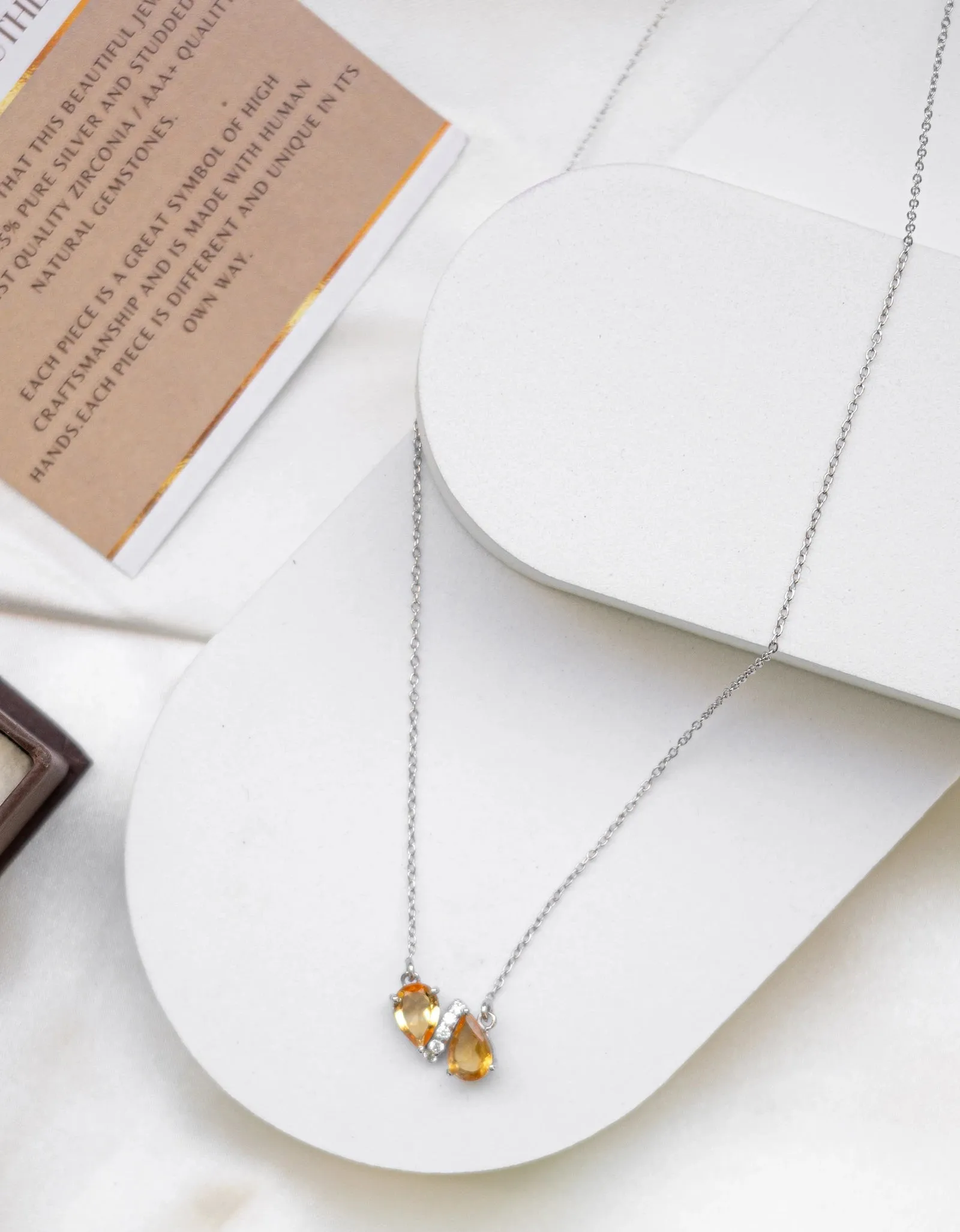 Gleam Of Love Citrine Necklace