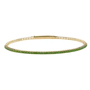 Gold vermeil finish sterling silver single row simulated peridot birthstones