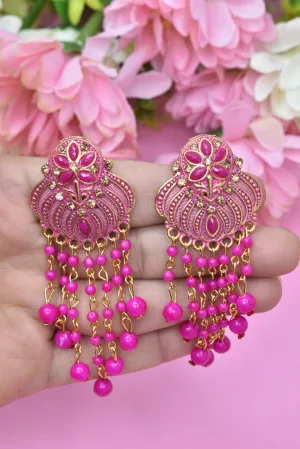 Golden Oxidized Earrings: Party, Wedding, Festive Elegance
