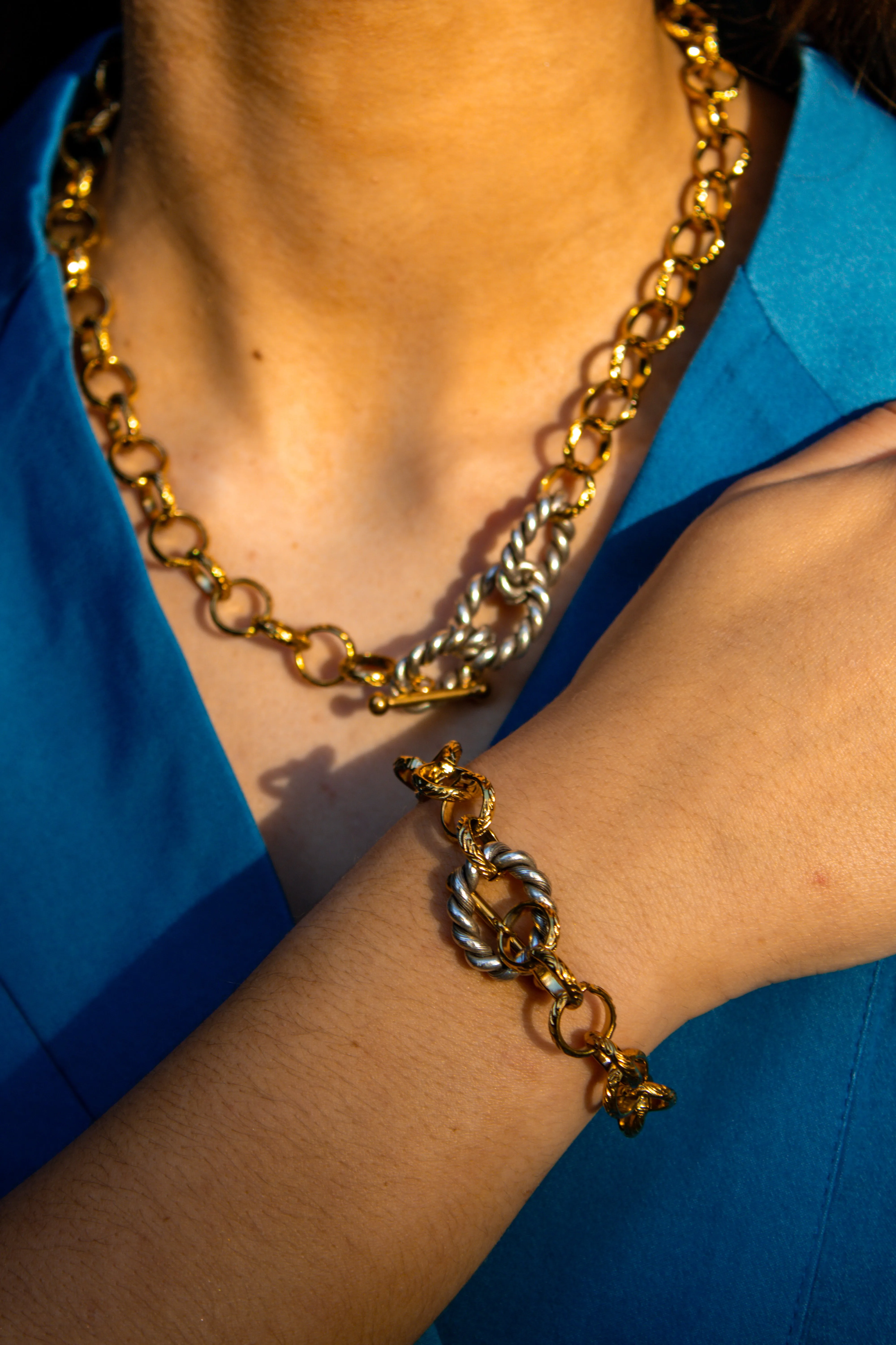 Hollis Mixed Metal Toggle Bracelet