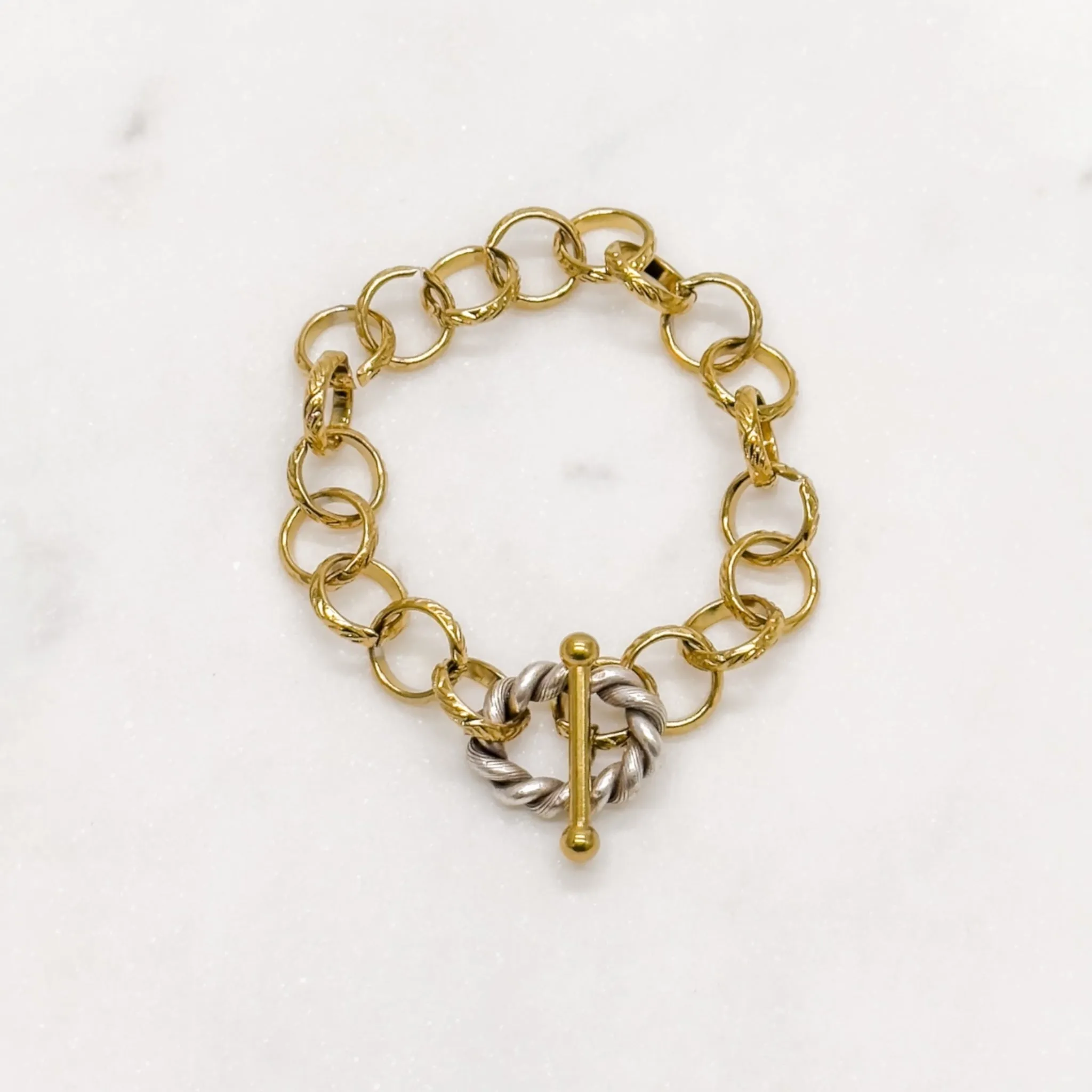Hollis Mixed Metal Toggle Bracelet