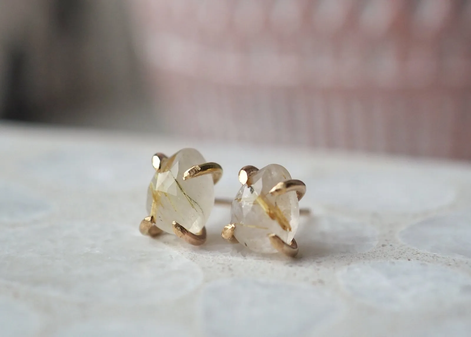 Libra Claw Stud Earrings - Gold Filled