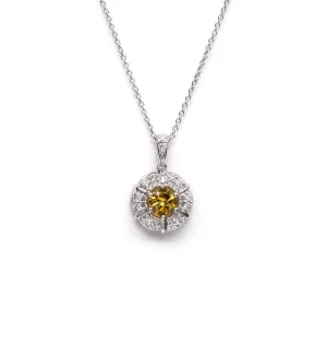 Momento Citrine and Diamond digital locket 14K
