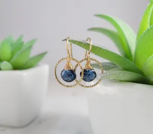 Moss Kyanite Hoop Earrings