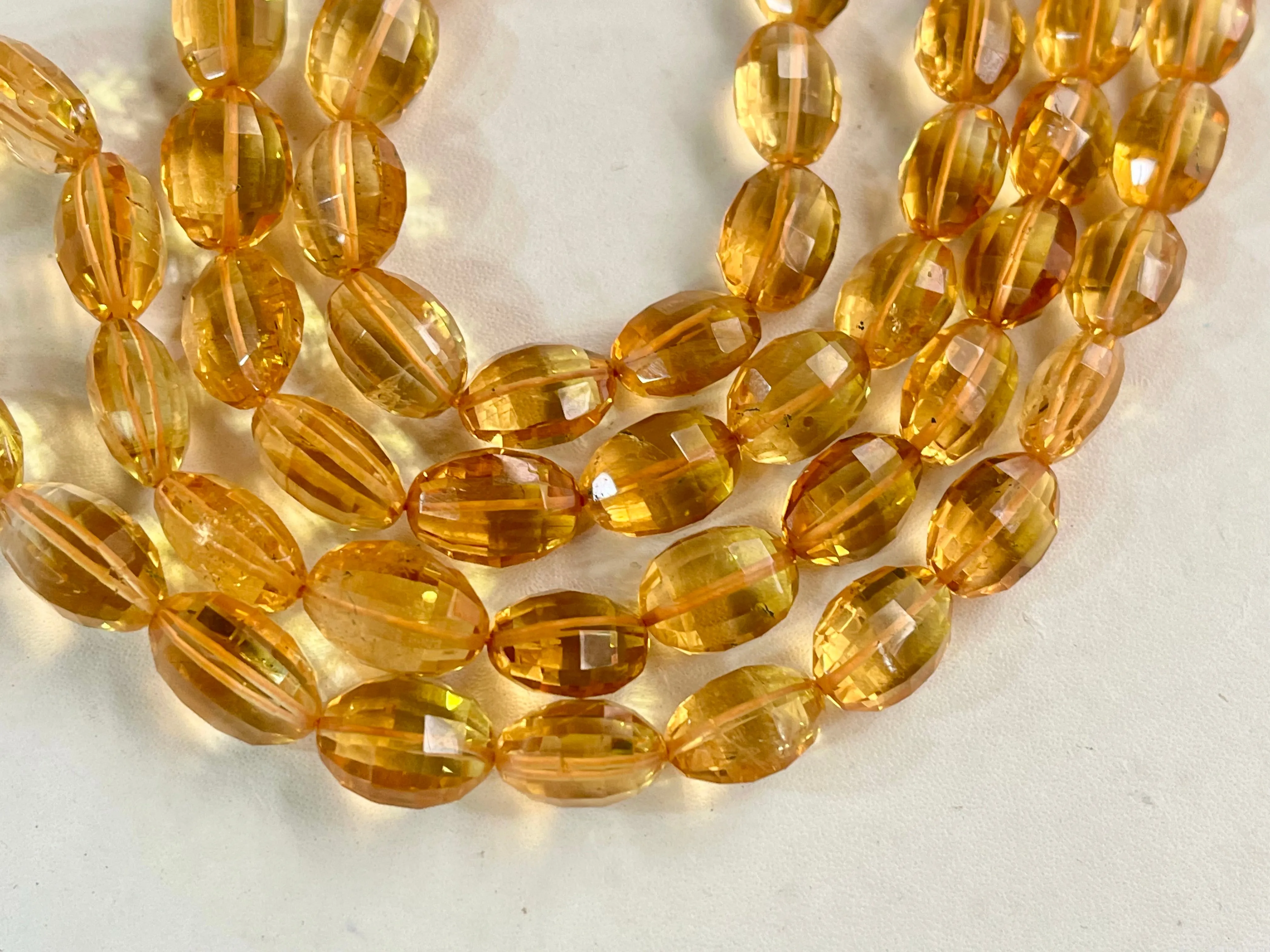 Natural Citrine Oval Shape Step cut Beads