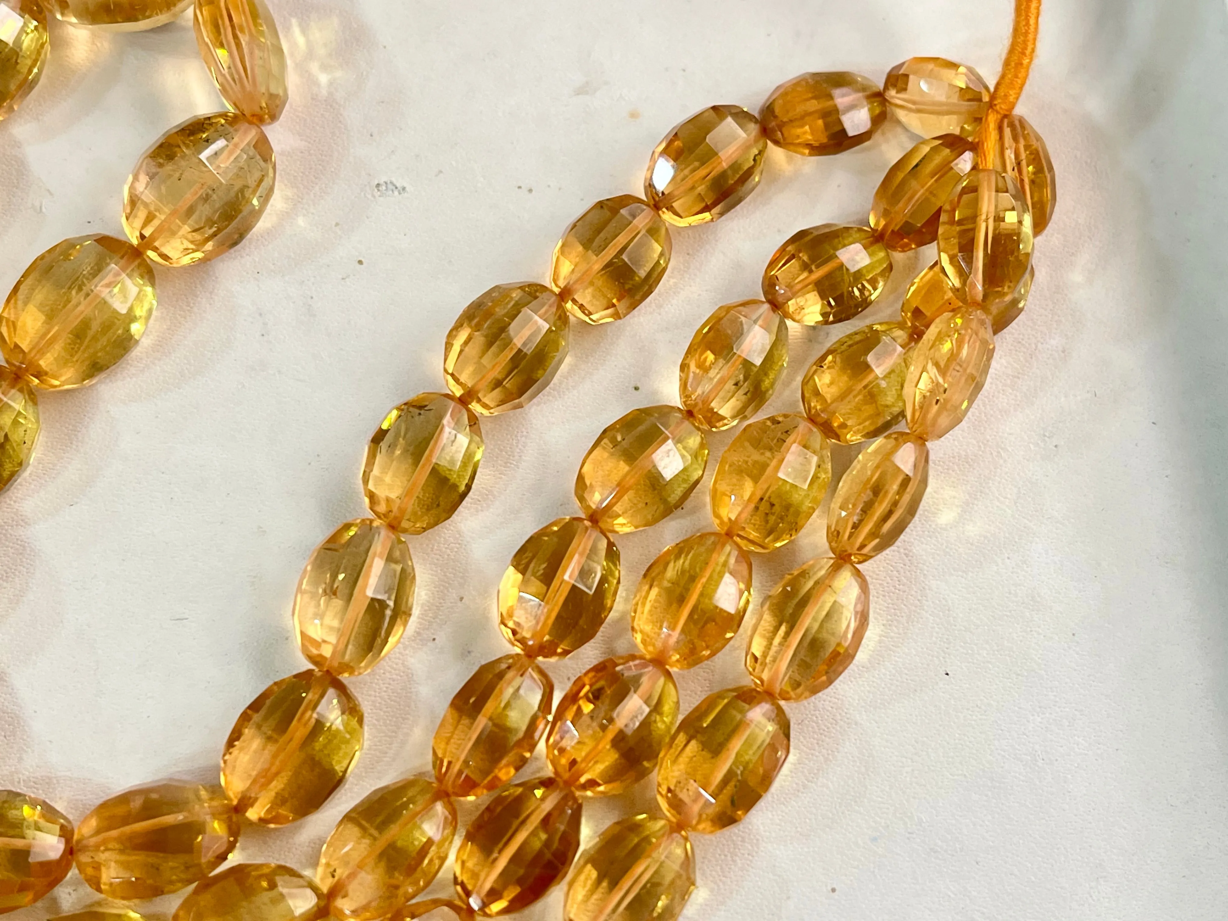 Natural Citrine Oval Shape Step cut Beads