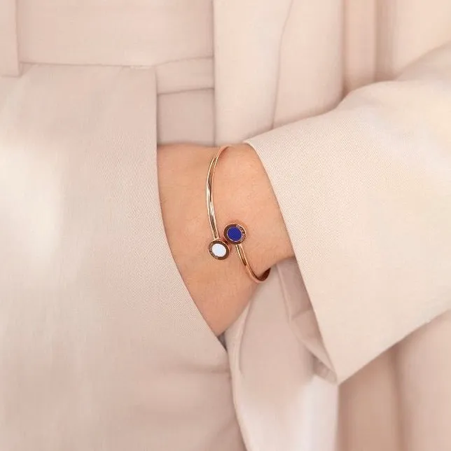 OCEAN ROSE VIOLET AND WHITE CHIPS BANGLE