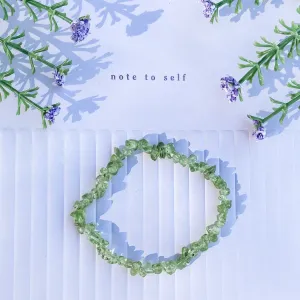 Peridot Crystal Chip Stretch Bracelet