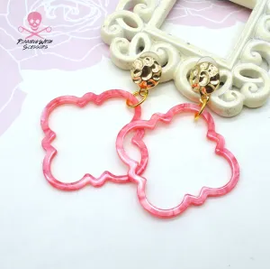 SALE Pink Coral Pearlescent Moroccan Dangles