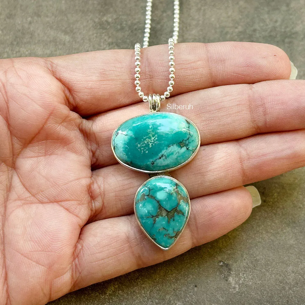 Silver Natural Turquoise Necklace