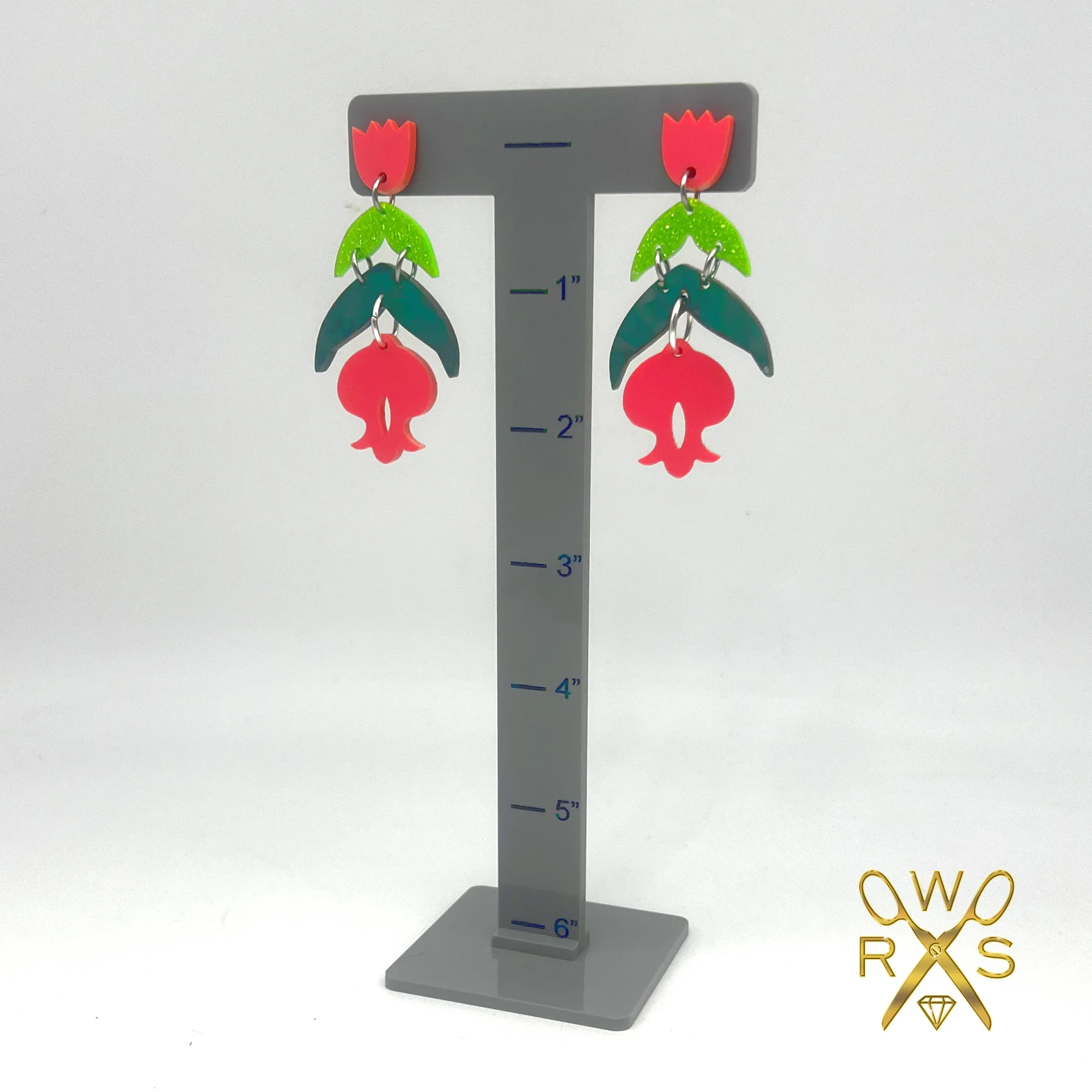 Tippy Toe Tulip Dangles Coral