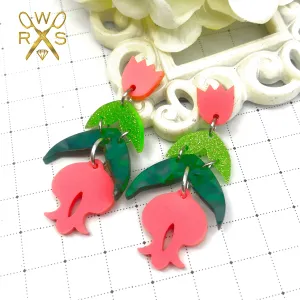 Tippy Toe Tulip Dangles Coral